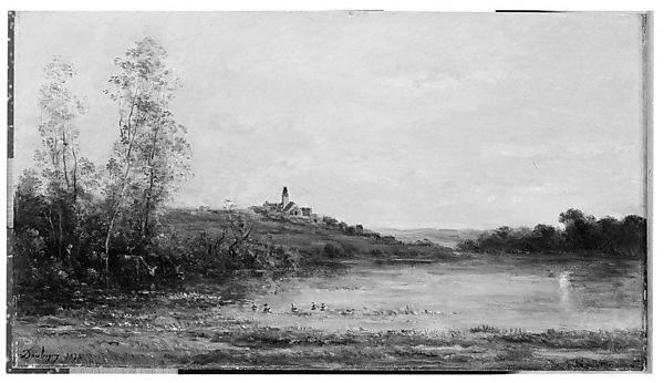 Charles-François Daubigny:The Seine: Morning 1874-16x12"(A3) Poster