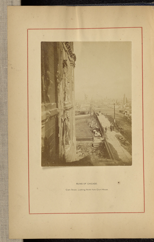 George N. Barnard:Clark Street, Looking North from Court Hou, Poster Print Wall Art