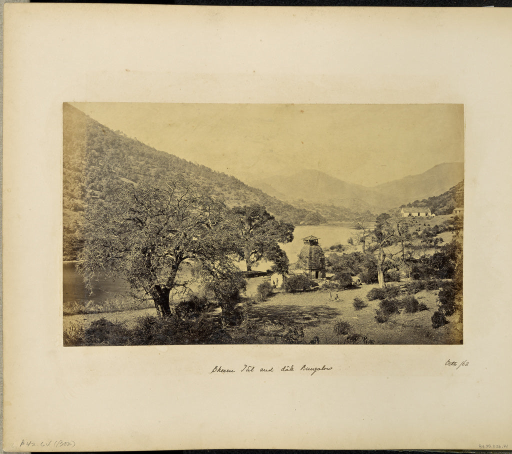 Samuel Bourne:Bheem Tal; Picturesque View of Trees, Temple a, Poster Print Wall Art