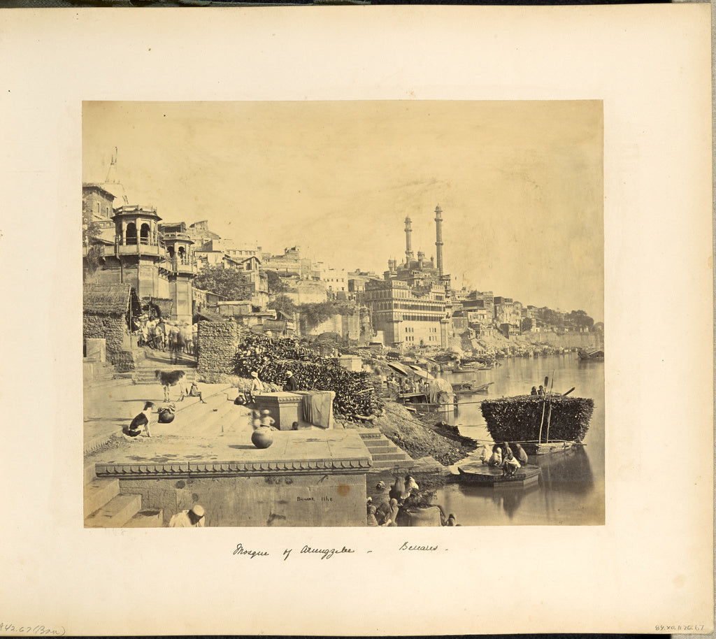 Samuel Bourne:Benares; The Great Mosque of Arungzebe, and ad, Poster Print Wall Art