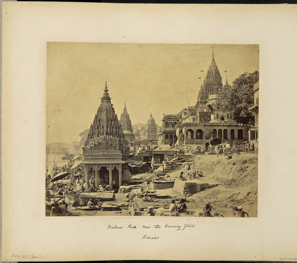 Samuel Bourne:Benares; "Vishnu Pud" and other Temples near t, Poster Print Wall Art