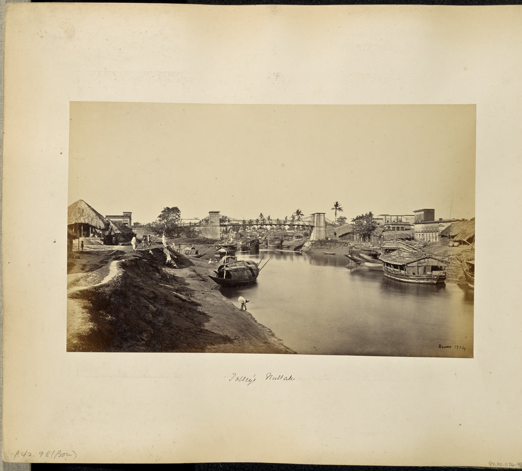 Samuel Bourne:Calcutta; View of Native Boats on the Canal, a, Poster Print Wall Art