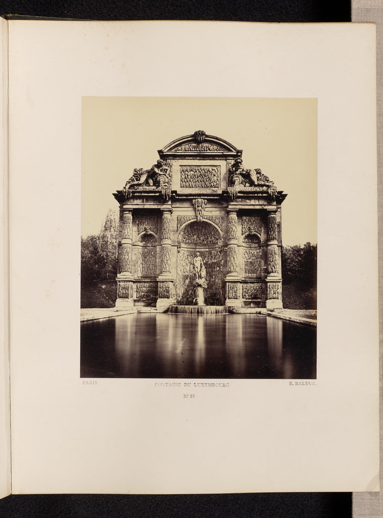 edouard Baldus:Fontaine du Luxembourg (No. 61), Poster Print Wall Art