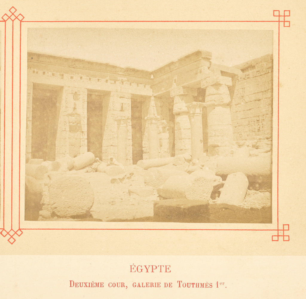 Félix Bonfils:Deuxième cour, galerie de Touthmès Ier., Poster Print Wall Art
