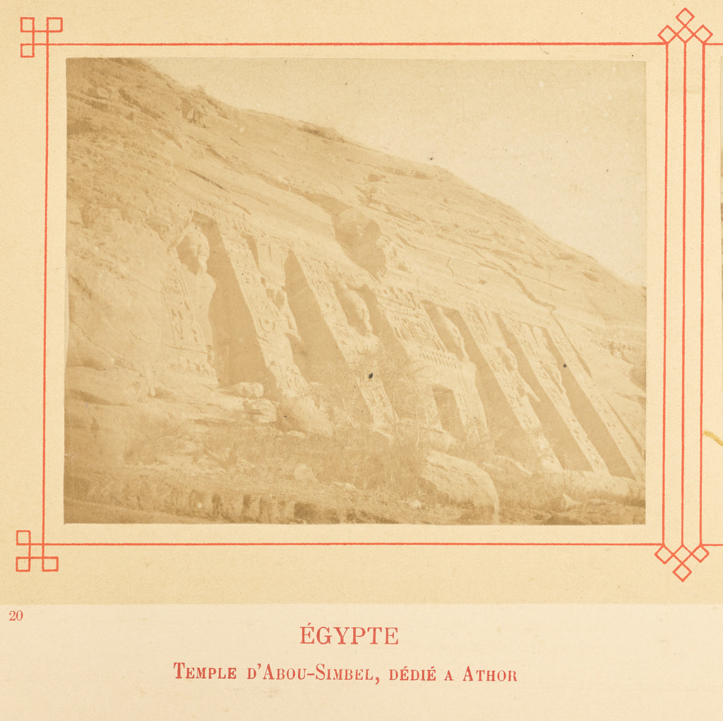 Félix Bonfils:Temple d-Abou-Simbel dédié à Athor., Poster Print Wall Art