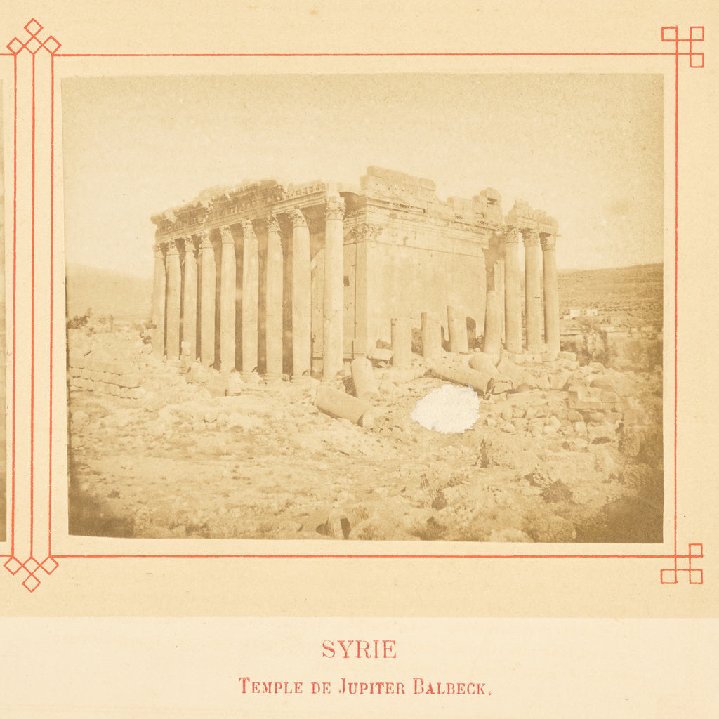 Félix Bonfils:Temple de Jupiter Balbek., Poster Print Wall Art