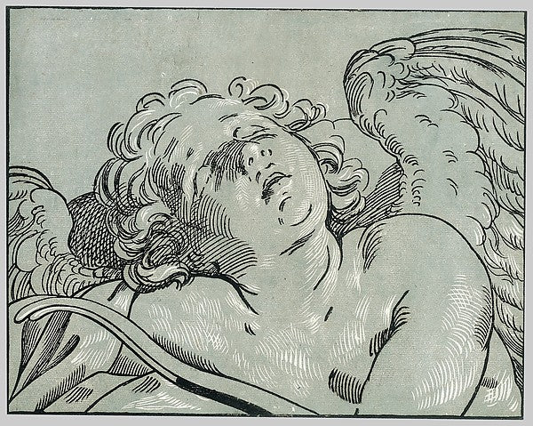 A sleeping cupid 1630–45-Bartolomeo Coriolano ),After Guido R,16x12"(A3)Poster