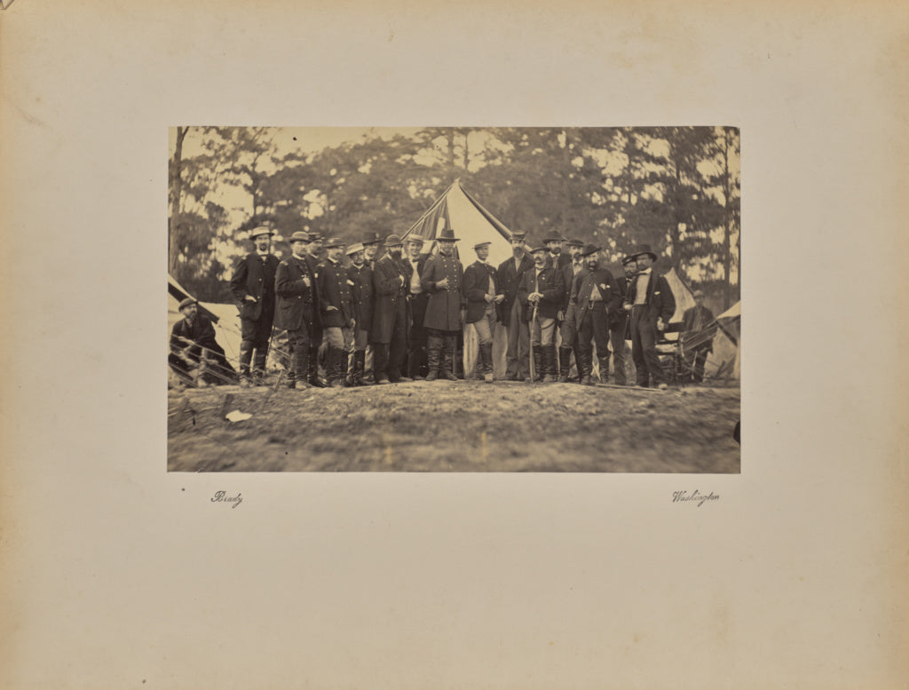Mathew B. Brady:Wright and Staff, Poster Print Wall Art