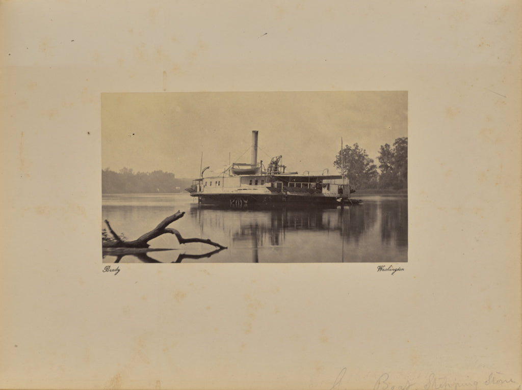 Mathew B. Brady:Gun Boat Stepping Stone, Poster Print Wall Art