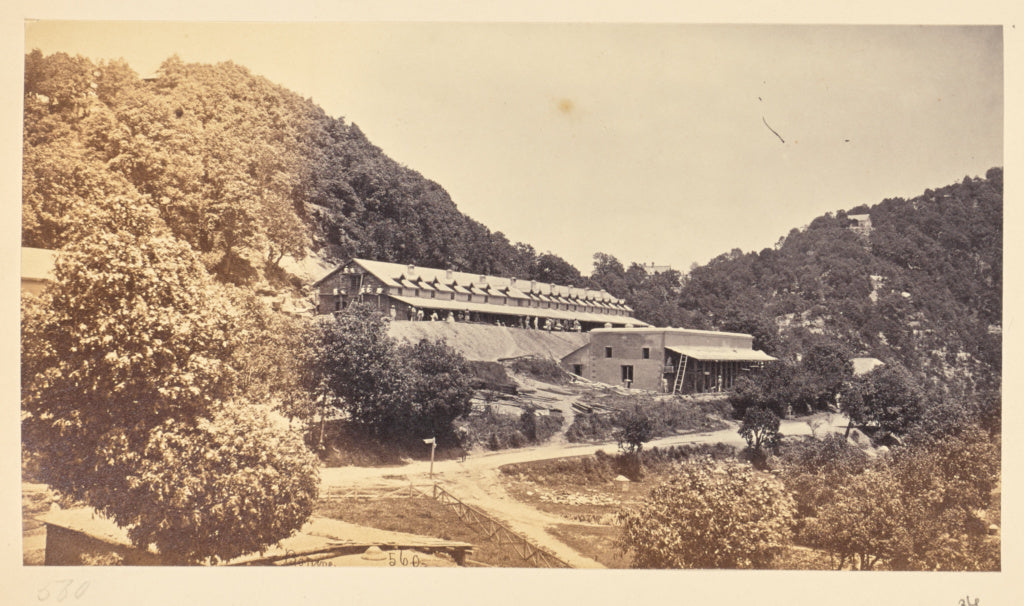 Samuel Bourne:Dalhousie; Hotel and Post Office, Poster Print Wall Art