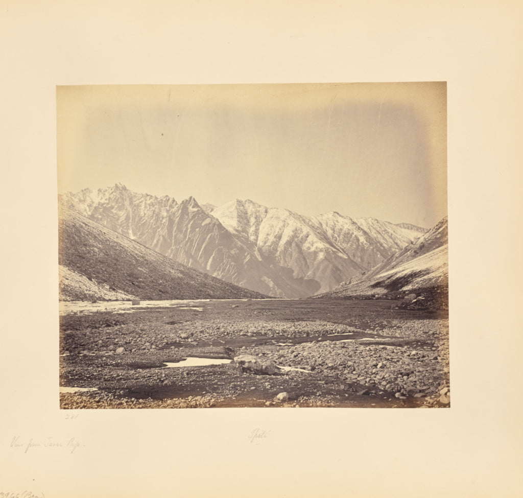 Samuel Bourne:View from Taree Pass, Spiti Range, Poster Print Wall Art