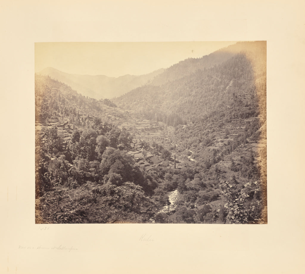 Samuel Bourne:Kulu Valley below Rusala, Poster Print Wall Art