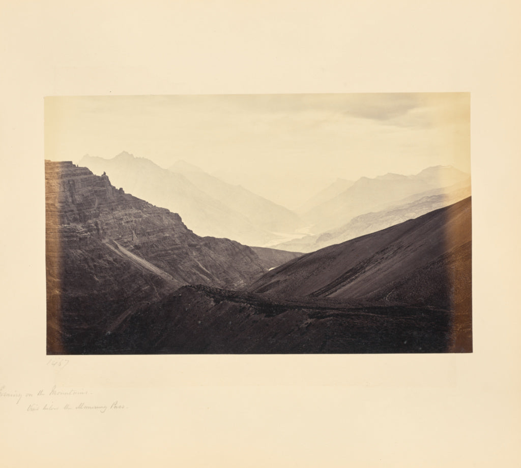 Samuel Bourne:Evening on the Mountains, View from Below the , Poster Print Wall Art