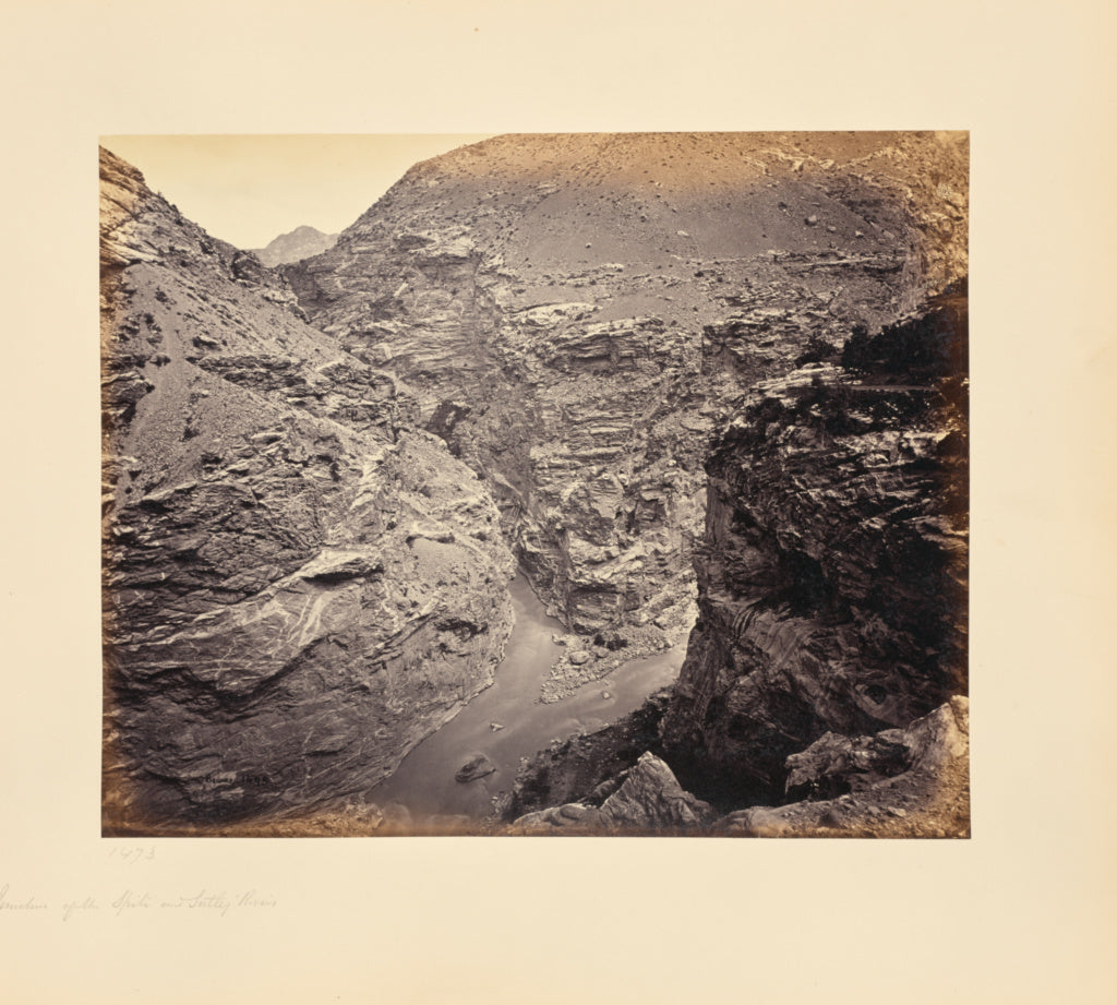 Samuel Bourne:The Junction of the Spiti and Sutlej Rivers, Poster Print Wall Art
