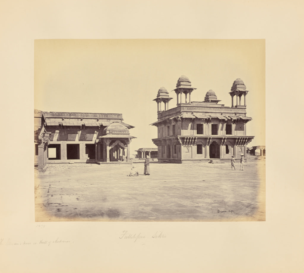 Samuel Bourne:Futtypore Sikri; The Diwan-i-Kass, or Hall of , Poster Print Wall Art