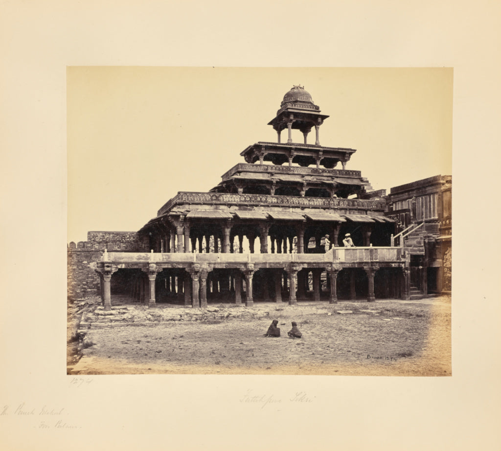 Samuel Bourne:Futtypore Sikri; The Panch Mehal (Five Palaces, Poster Print Wall Art