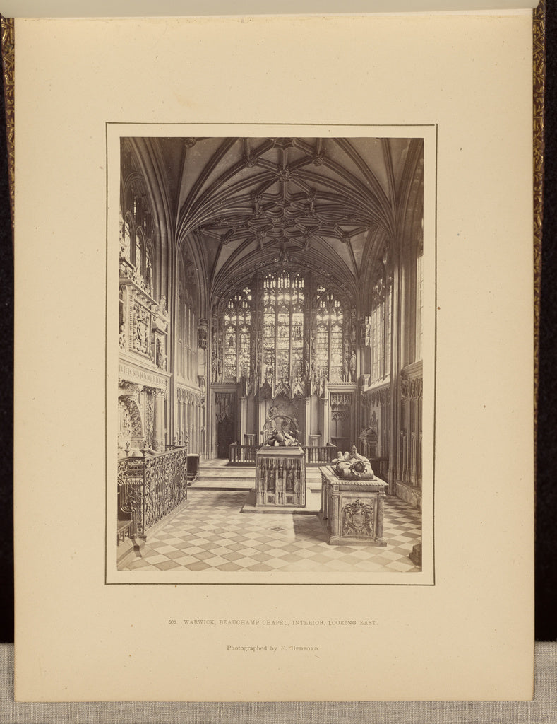 Francis Bedford:Warwick, Beauchamp Chapel, interior, looking, Poster Print Wall Art