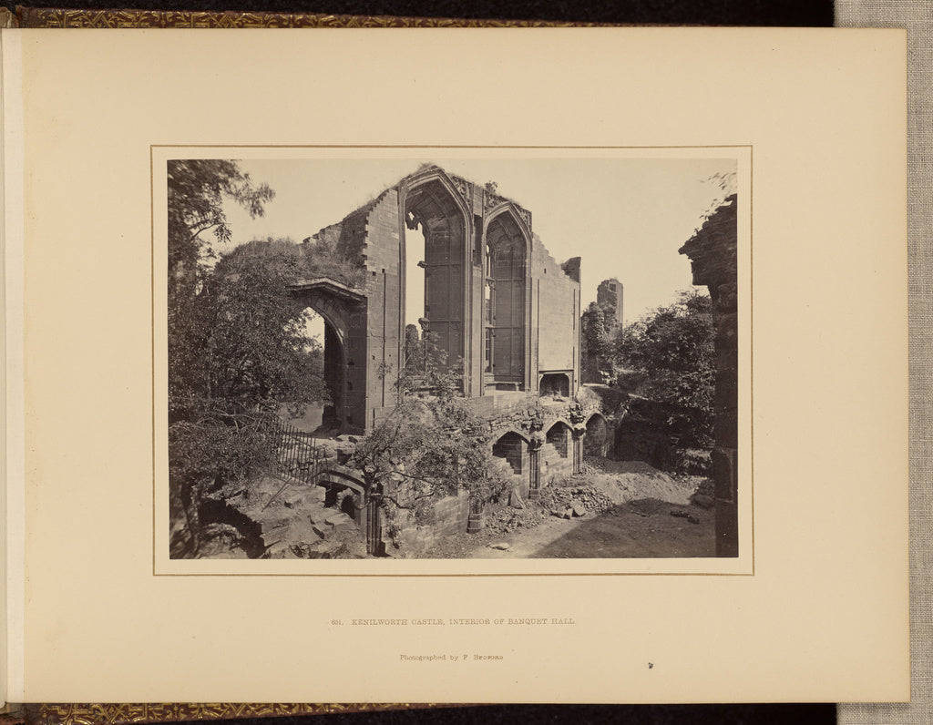 Francis Bedford:Kenilworth Castle, interior of Banquet Hall, Poster Print Wall Art