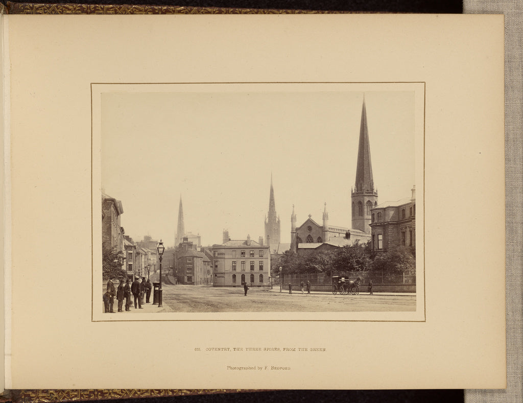Francis Bedford:Coventry, the Three Spires, from the Green, Poster Print Wall Art