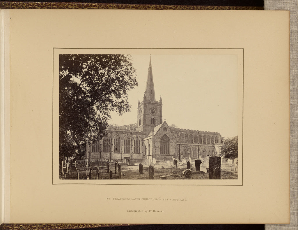 Francis Bedford:Stratford-on-Avon Church, from the north-eas, Poster Print Wall Art