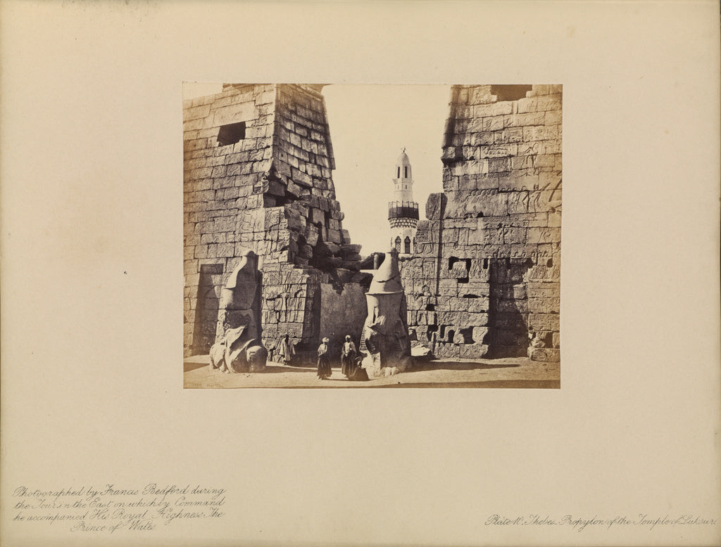 Francis Bedford:Thebes - Propylon of the Temple of Luksur, Poster Print Wall Art