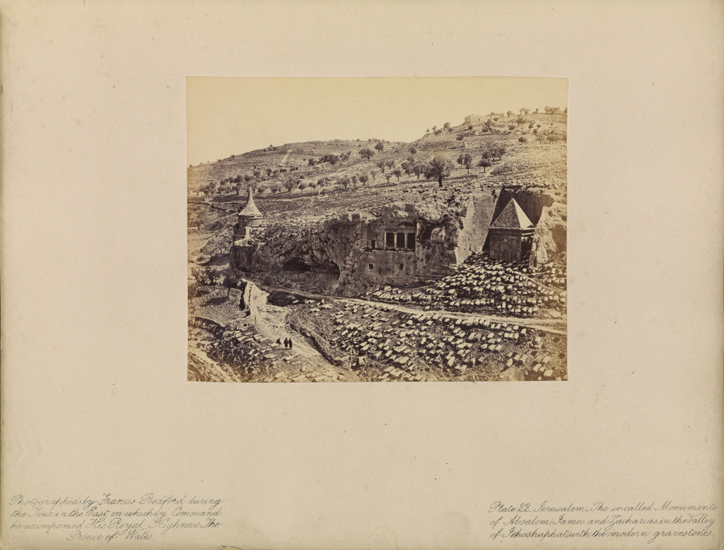 Francis Bedford:Jerusalem - The so-called Monuments of Absal, Poster Print Wall Art