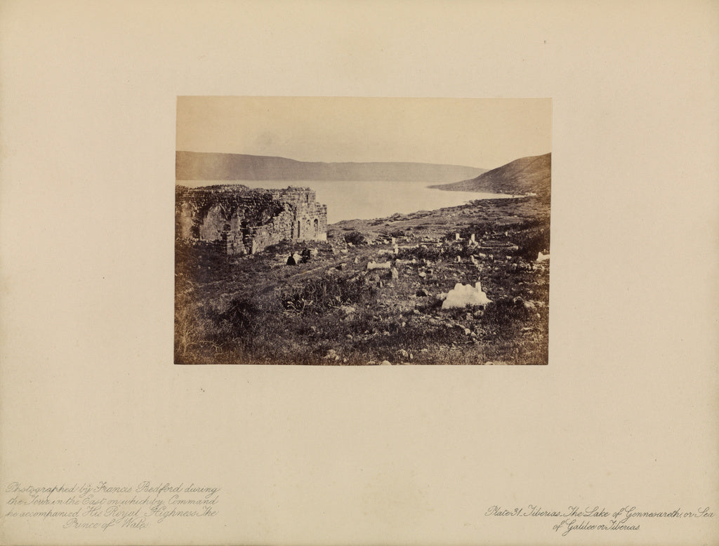 Francis Bedford:Tiberias - The Lake of Gennesareth, or The S, Poster Print Wall Art