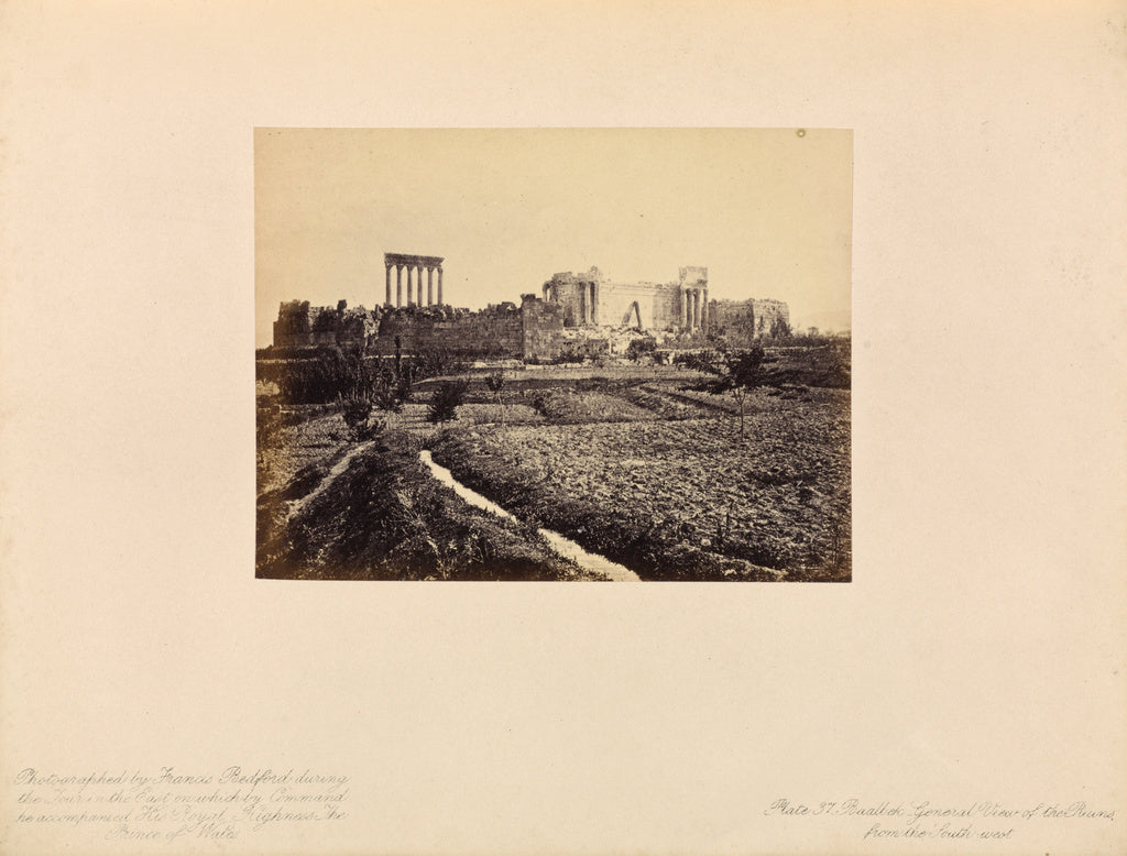 Francis Bedford:Baalbek - General View of the Ruins, from th, Poster Print Wall Art