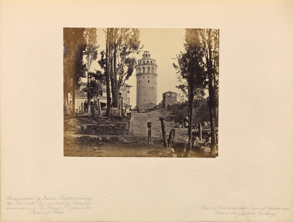 Francis Bedford:Constantinople - Tower of Galata and Portion, Poster Print Wall Art