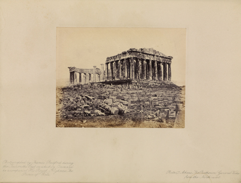 Francis Bedford:Athens - The Parthenon, General View from th, Poster Print Wall Art