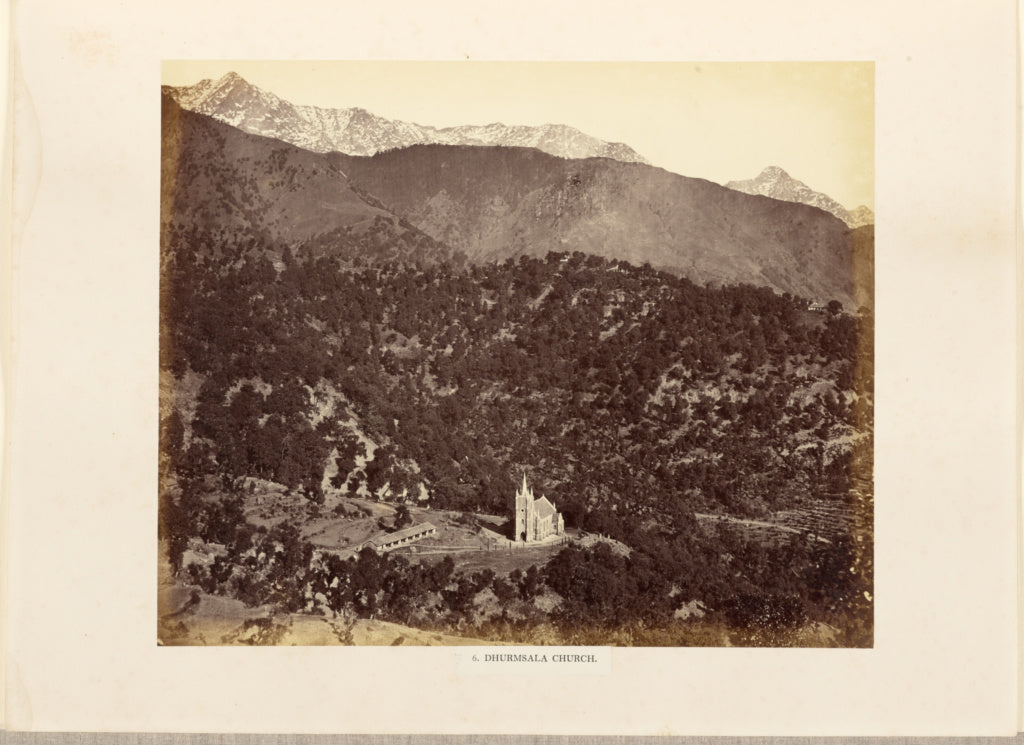 Philip Henry Egerton:Dhurmsala Church, Poster Print Wall Art