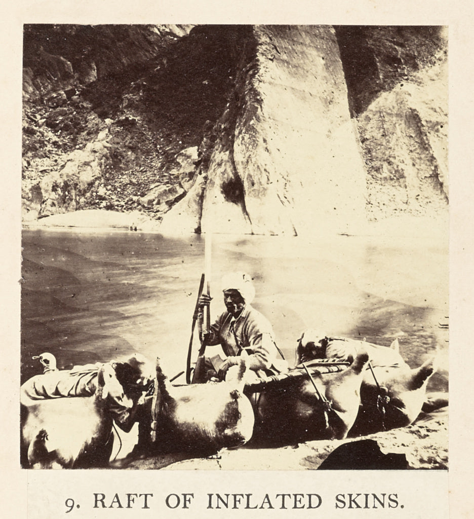 Philip Henry Egerton:Raft of Inflated Skins, Poster Print Wall Art