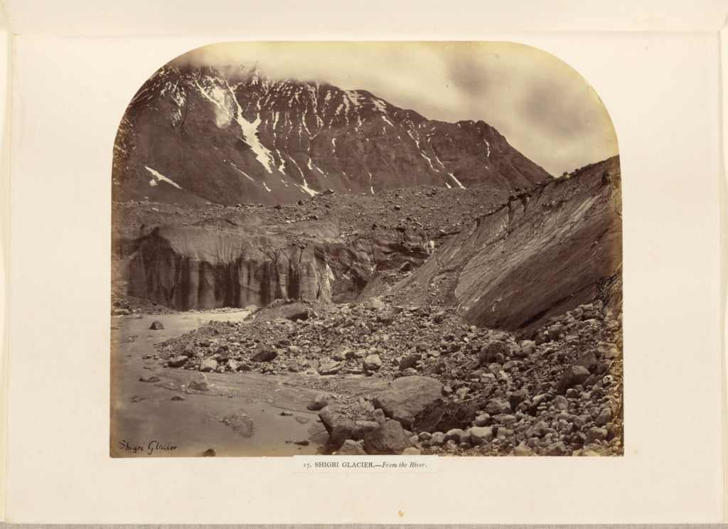 Philip Henry Egerton:Shigri Glacier - From the River, Poster Print Wall Art