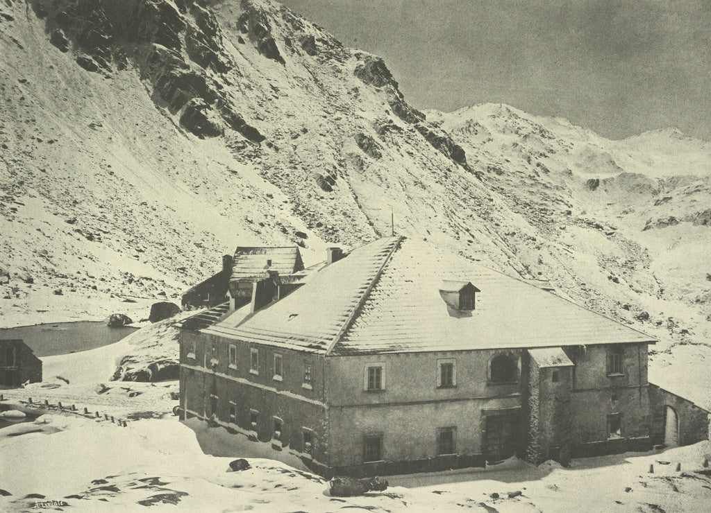Aimé Civiale:La Douane and l'Hospice du Saint Gotthard, le , Poster Print Wall Art