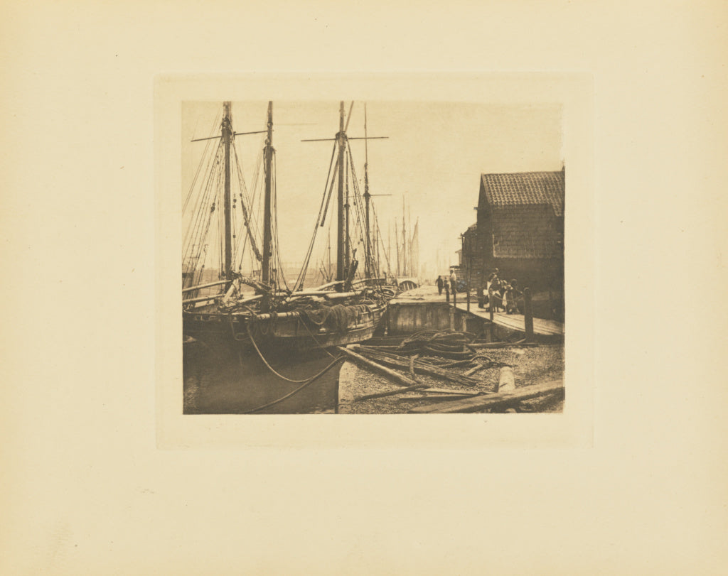 Peter Henry Emerson:The Quays at Dinner-Time, Poster Print Wall Art