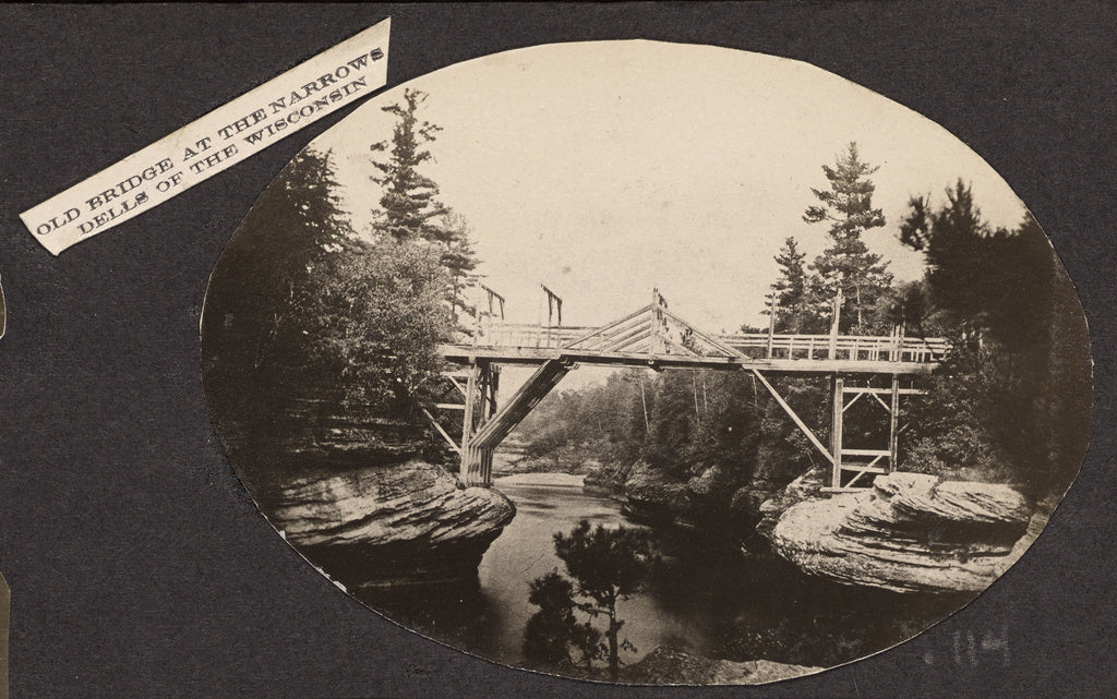 Henry Hamilton Bennett:Old Bridge at the Narrows Dells of th, Poster Print Wall Art