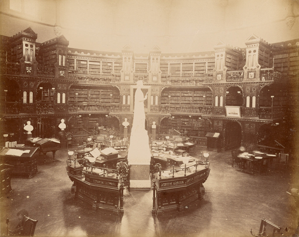 Unknown:Ottawa, Interieur de la bibliotheque au palais du pa, Poster Print Wall Art