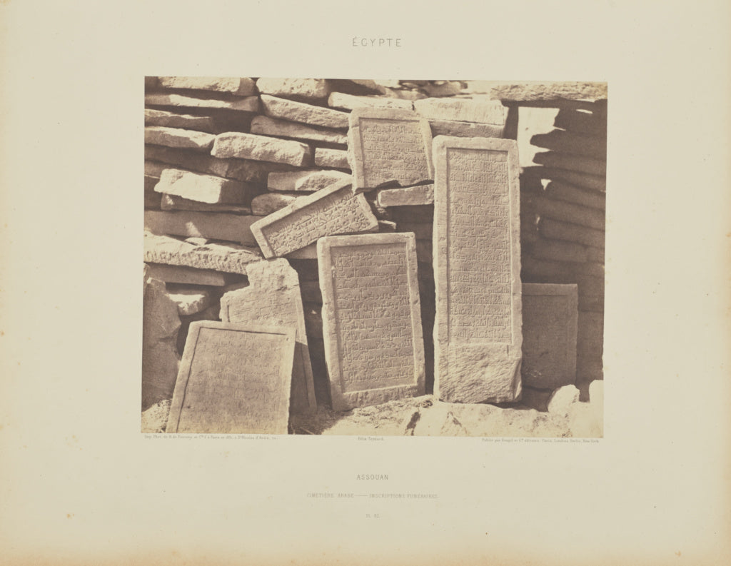 Félix Teynard:Assouan. Cimetière Arabe - Inscriptions FunÃ, Poster Print Wall Art