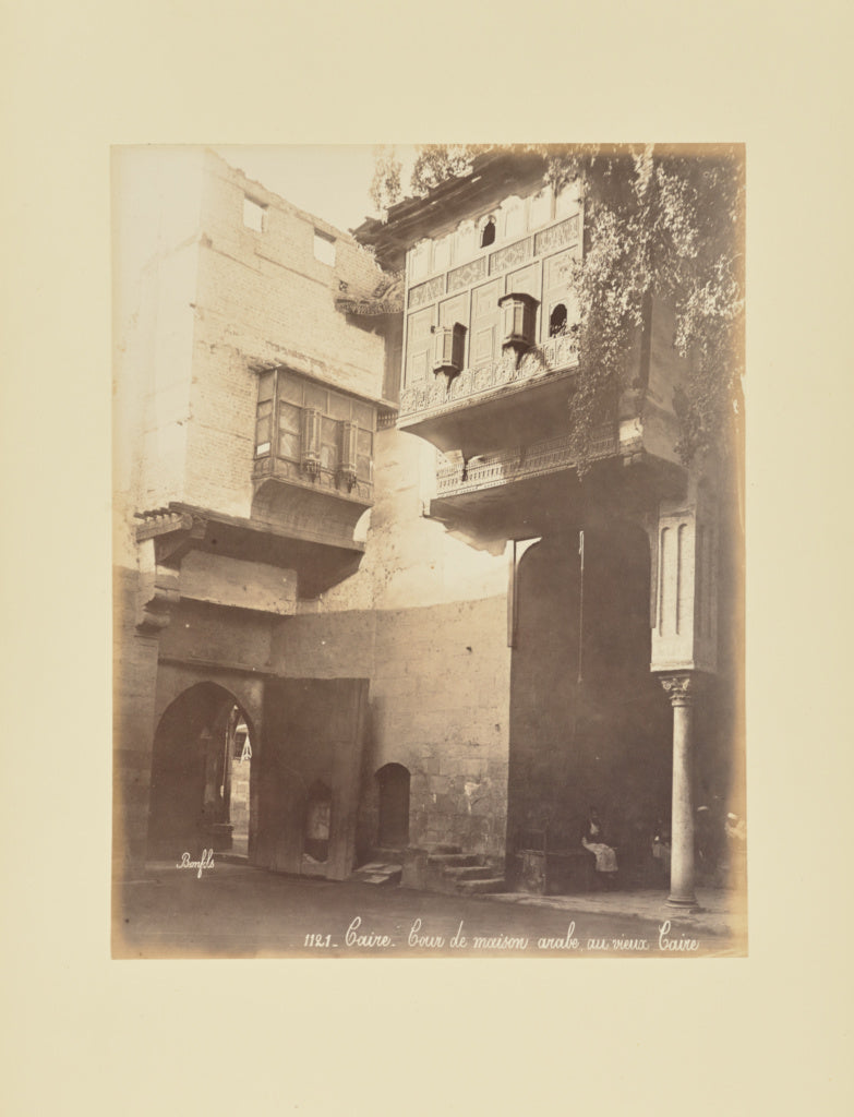 Félix Bonfils:Caire - Cour de maison arabe, au vieux Caire, Poster Print Wall Art