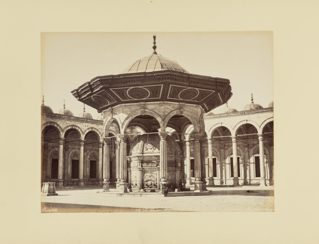 Félix Bonfils:Le Caire. Mosquée de Mohamet Ali, fontaine d, Poster Print Wall Art