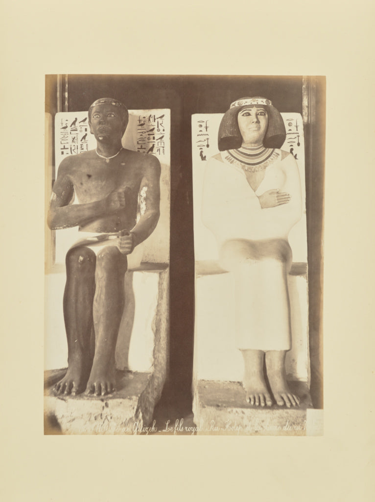 Félix Bonfils:Musée de Guizeh - Le fils royal Ra-Hotep et , Poster Print Wall Art