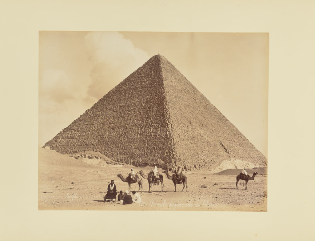 Félix Bonfils:Grande pyramide de Chéops, Poster Print Wall Art