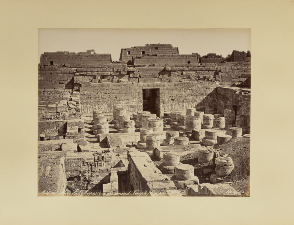 Félix Bonfils:Médinet-Abou. Salle hypostyle du grand Templ, Poster Print Wall Art