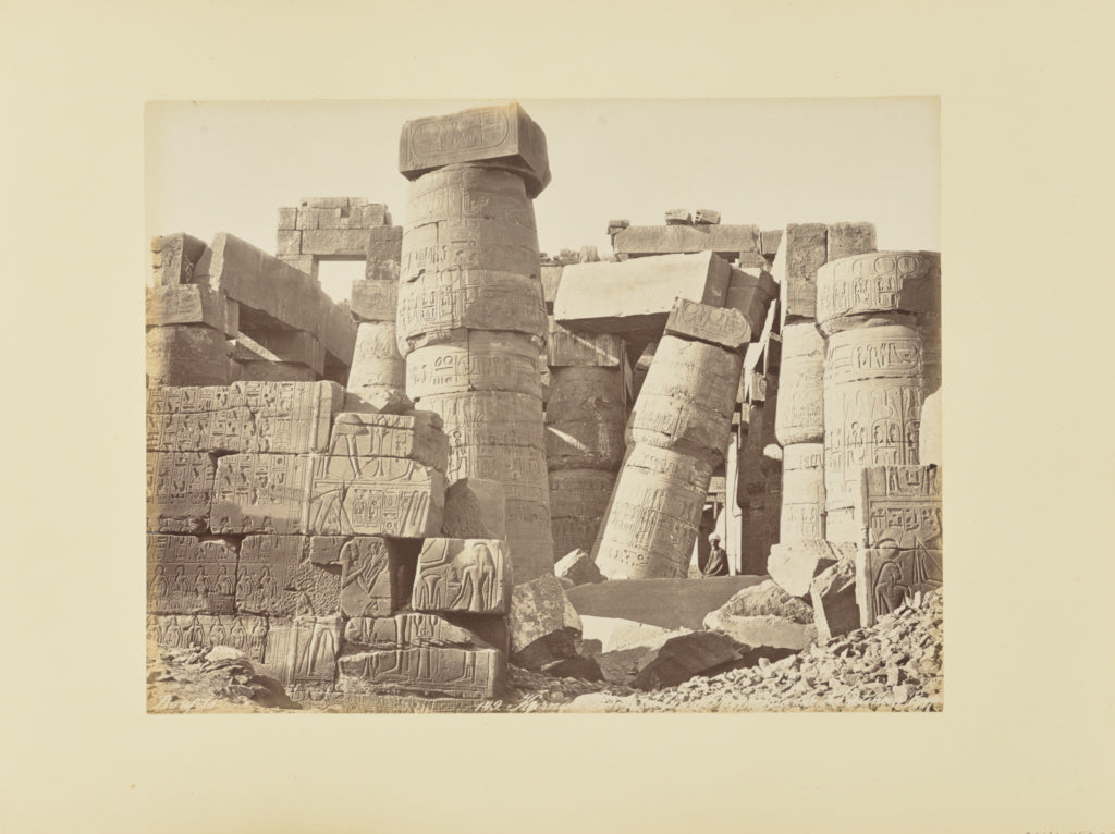 Félix Bonfils:Karnak. Ruins de la salle hypostyle, vue de l, Poster Print Wall Art