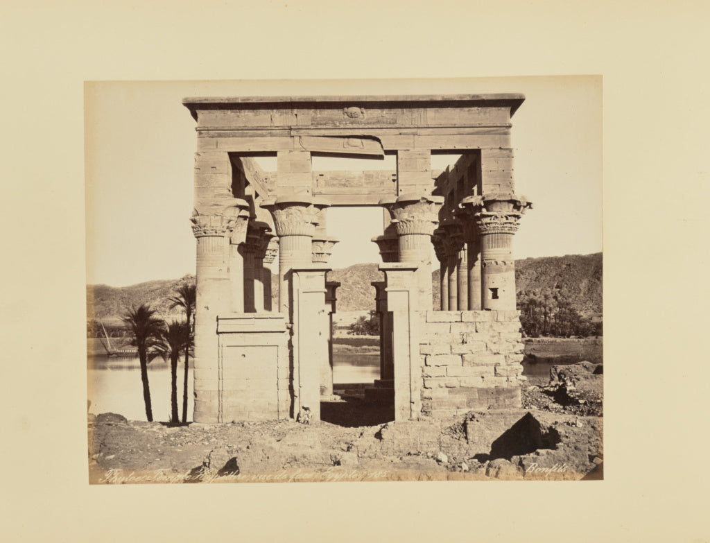 Félix Bonfils:Phyloe. Temple Hypêthre, vue de facè, egypt, Poster Print Wall Art