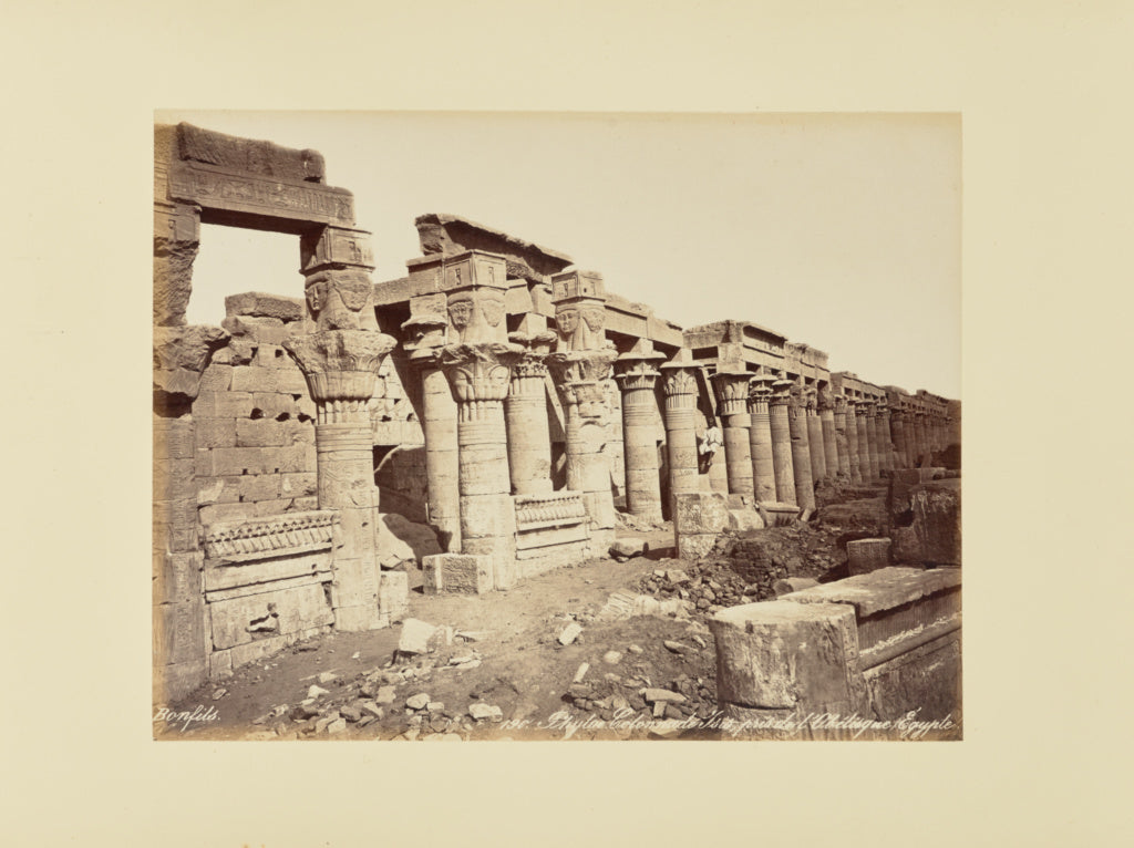 Félix Bonfils:Phyloe. Colonnade Isis, pris de l'Obélisque , Poster Print Wall Art