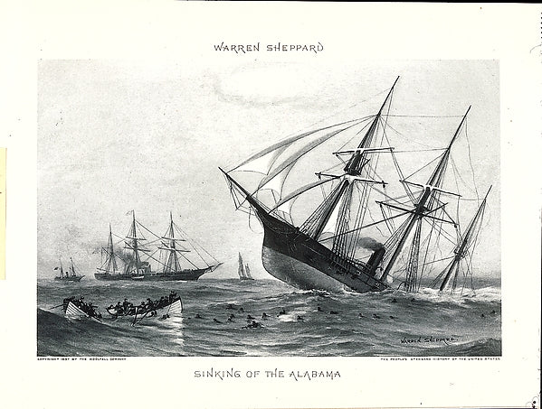 Sinking of the Alabama 1897-After Warren W. Sheppard, Poster Print