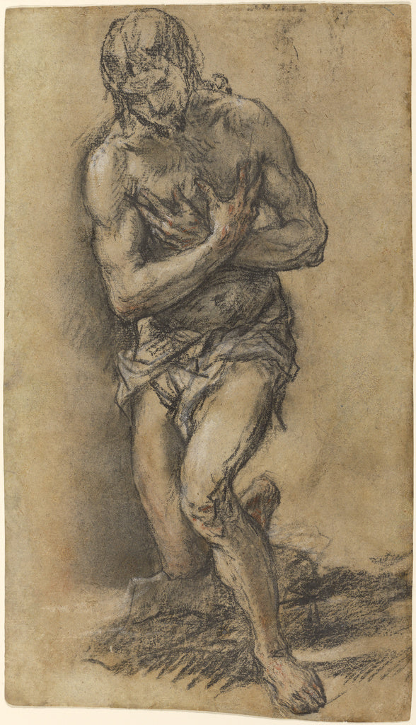 Juan Carreño de Miranda:Christ Baptized,16x12"(A3)Poster