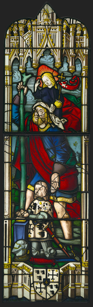 Unknown maker, French:Saint Christopher and a Donor, Poster Print Wall Art
