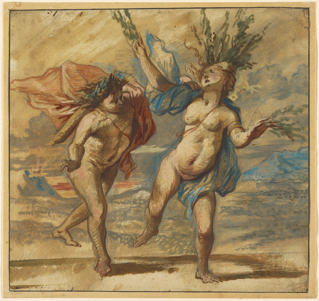 Jan Boeckhorst:Apollo and Daphne, Poster Print Wall Art